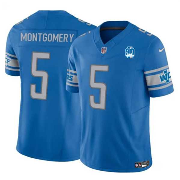 Men & Women & Youth Detroit Lions #5 David Montgomery Blue 2023 F.U.S.E. 90th Anniversary Vapor Untouchable Limited Stitched Jersey->detroit lions->NFL Jersey